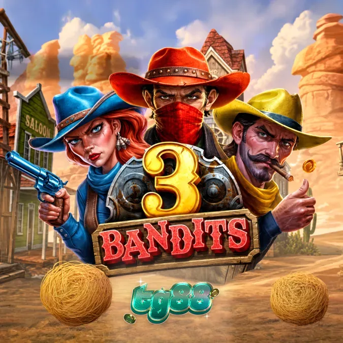 Giao diện trò chơi 3 Bandits với các biểu tượng bandit và guồng quay 6x4